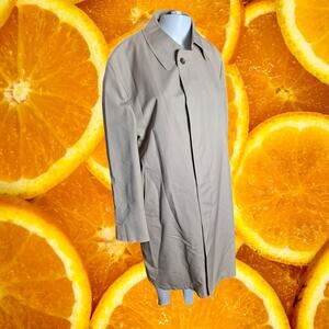 Gleneagles Men's Solid Khaki Long Sleeve‎ Trench Coat Size 40S